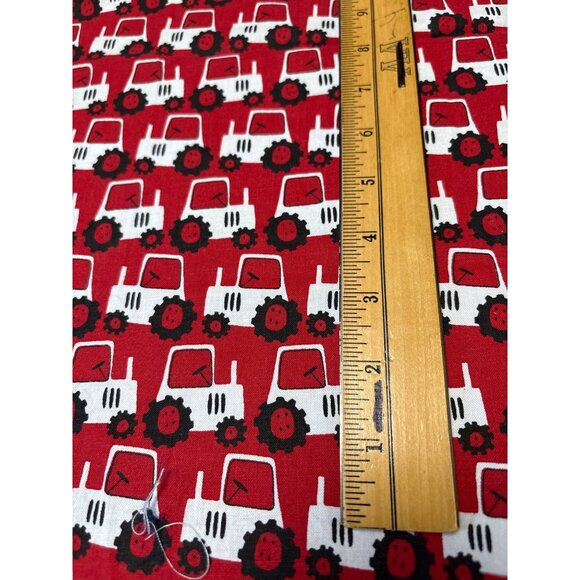 Red & White Tractor 17x21" Print Cotton Fabric - Picture 2 of 4